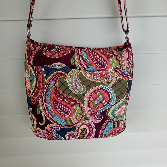 Vera Bradley Iconic Triple Zip Hipster Heirloom Paisley Crossbody Bag - Picture 6 of 14